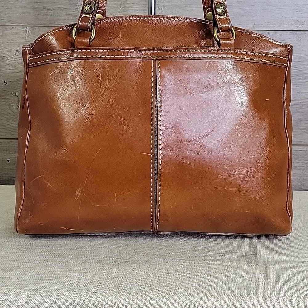 Patricia Nash Poppy Heritage Brown Leather Tote Shoulder Bag Handbag Purse - Picture 4 of 15